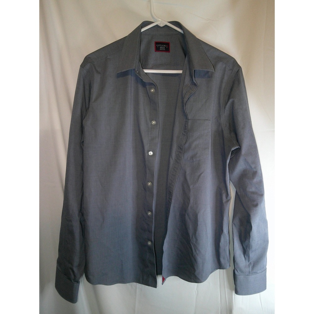 UNTUCKit Gray Button Down Shirt Long Sleeve Casual Dress Shirt Medium